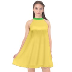 4 Farben Halter Neckline Chiffon Dress 