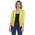 4 Farben Women s Draped Front 3/4 Sleeve Shawl Collar Jacket