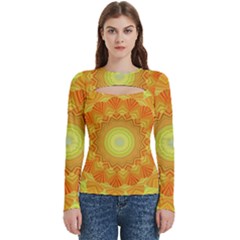 Sunshine Sunny Sun Abstract Yellow Women s Cut Out Long Sleeve T-shirt by Ravend