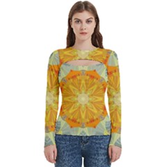 Sunshine Sunny Sun Abstract Yellow Women s Cut Out Long Sleeve T-shirt by Ravend