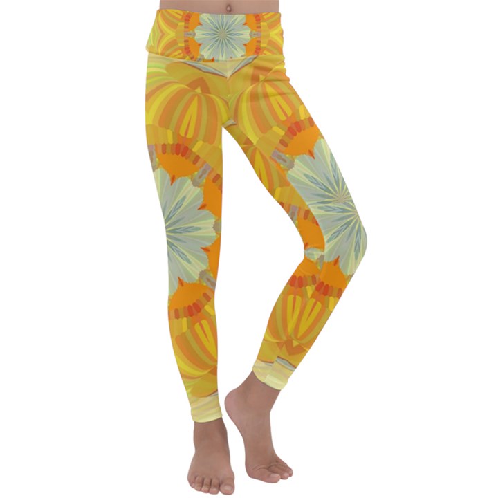 Sunshine Sunny Sun Abstract Yellow Kids  Lightweight Velour Classic Yoga Leggings