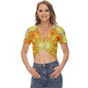 Sunshine-sunny-sun-abstract-yellow - Twist Front Crop Top View1