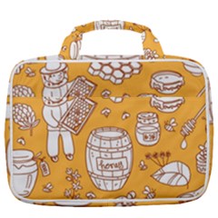 Vector-honey-element-doodle-seamless-pattern-with-beehive-beeke Travel Toiletry Bag With Hanging Hook by Ket1n9