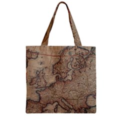 Old Vintage Classic Map Of Europe Zipper Grocery Tote Bag by Paksenen