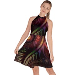 Fractal  Sleeveless Halter Neck A-line Dress by 2607694c