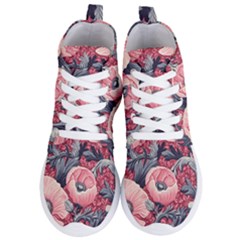 Vintage Floral Poppies Women s Lightweight High Top Sneakers
