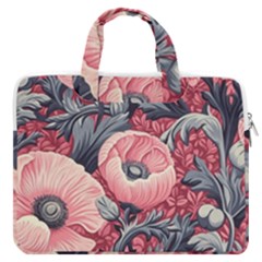 Vintage Floral Poppies Macbook Pro 13  Double Pocket Laptop Bag