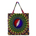 Grateful Dead Bear Pattern Grocery Tote Bag View1