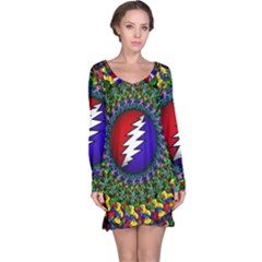 Grateful Dead Bear Pattern Long Sleeve Nightdress