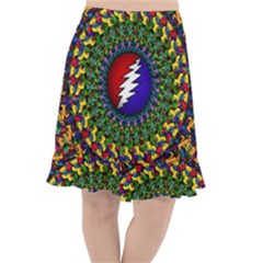 Grateful Dead Bear Pattern Fishtail Chiffon Skirt
