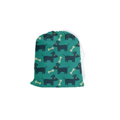 Happy Dogs Animals Pattern Drawstring Pouch (small)