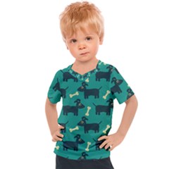 Happy Dogs Animals Pattern Kids  Sports T-shirt