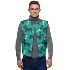 Happy Dogs Animals Pattern Men s Button Up Puffer Vest	 by Ket1n9