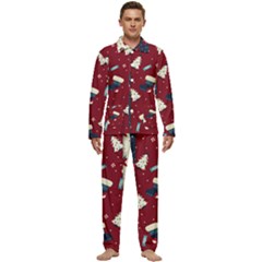 Flat Design Christmas Pattern Collection Art Men s Long Sleeve Velvet Pocket Pajamas Set by Ket1n9