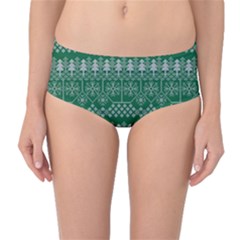 Christmas Knit Digital Mid-waist Bikini Bottoms