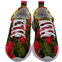 Yellow Pink Red Flowers Kids Athletic Shoes
