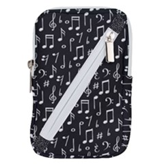 Chalk Music Notes Signs Seamless Pattern Belt Pouch Bag (small)