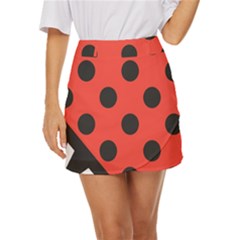 Abstract-bug-cubism-flat-insect Mini Front Wrap Skirt