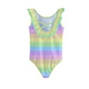 Cute Pastel Rainbow Stripes Kids  Frill Swimsuit View2