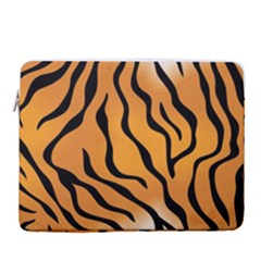Tiger Skin Pattern 15  Vertical Laptop Sleeve Case With Pocket