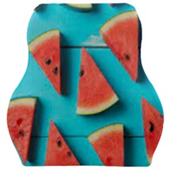 Watermelon Blue Background Car Seat Velour Cushion  by Azkajaya