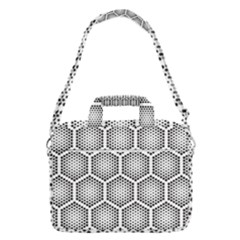 Halftone Tech Hexagons Seamless Pattern Macbook Pro 15  Shoulder Laptop Bag by Ket1n9