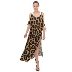 Tiger Skin Art Pattern Maxi Chiffon Cover Up Dress