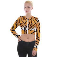 Tiger Skin Pattern Long Sleeve Cropped Velvet Jacket