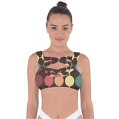 Pattern Circle Retro Design Bandaged Up Bikini Top