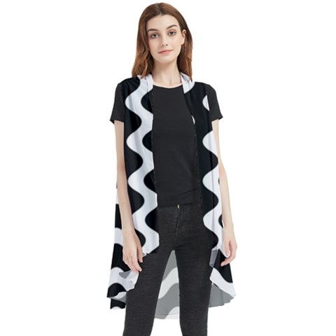 Wave Pattern Wavy Halftone Sleeveless Chiffon Waistcoat Shirt by Loisa77