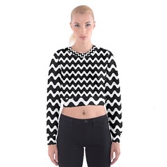 Wave-black White Cropped Sweatshirt by kyorashop23