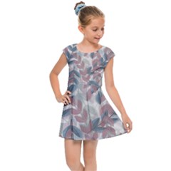 Leaves Pattern Background Nature Kids  Cap Sleeve Dress by Loisa77