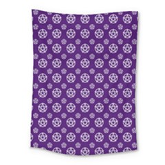 White Pentacle And Purple Pattern Medium Tapestry