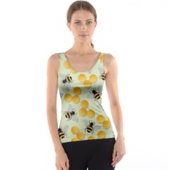 Bees Pattern Honey Bee Bug Honeycomb Honey Beehive Women s Basic Tank Top