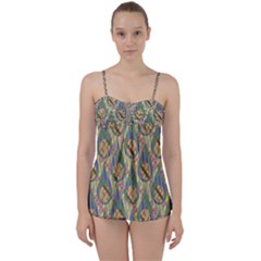 Tribal Background Boho Batik Babydoll Tankini Set