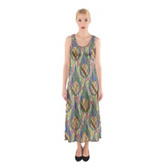 Tribal Background Boho Batik Sleeveless Maxi Dress