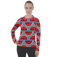 Illustrations Watermelon Texture Pattern Women s Pique Long Sleeve T-shirt