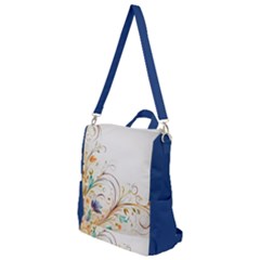 Flower Blau Crossbody Backpack