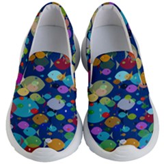 Illustrations Sea Fish Swimming Colors Kids Lightweight Slip Ons