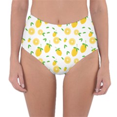 Illustrations Lemon Citrus Fruit Yellow Reversible High-waist Bikini Bottoms by anzea