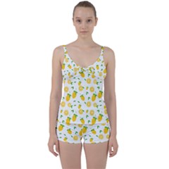 Illustrations Lemon Citrus Fruit Yellow Tie Front Two Piece Tankini