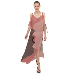 Illustrations Of Love And Kissing Women Maxi Chiffon Cover Up Dress