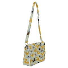 Bees Pattern Honey Bee Bug Honeycomb Honey Beehive Shoulder Bag With Back Zipper