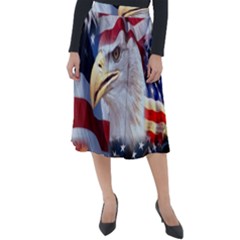 United States Of America Images Independence Day Classic Velour Midi Skirt  by Ket1n9