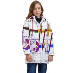 Mathematics Formula Physics School Kids  Hooded Longline Puffer Jacket by Bedest