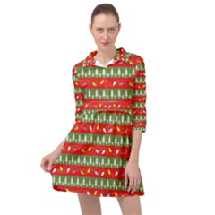 Christmas-papers-red-and-green Mini Skater Shirt Dress