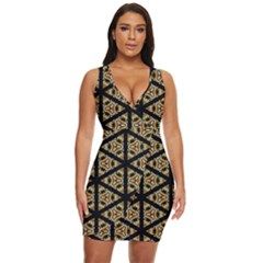 Pattern Stained Glass Triangles Draped Bodycon Dress by HermanTelo