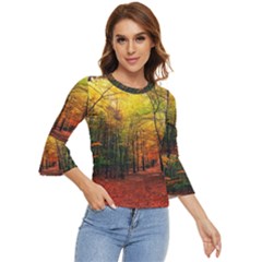 Forest Woods Autumn Nature Bell Sleeve Top