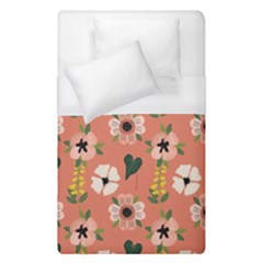 Flower Pink Brown Pattern Floral Duvet Cover (single Size)