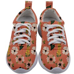 Flower Pink Brown Pattern Floral Kids Athletic Shoes